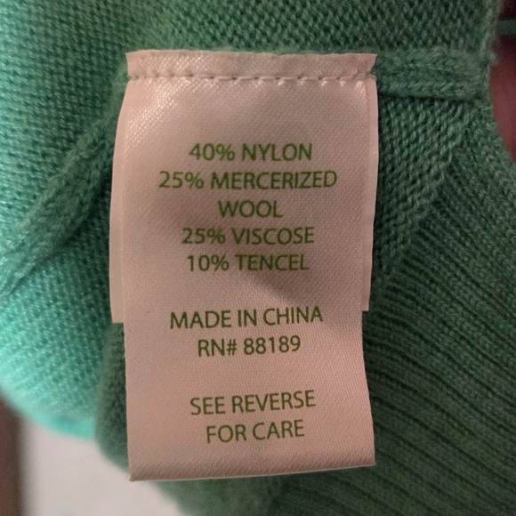 Lilly Pulitzer Green Alligator Charter Long Sleeve Wool Blend Sweater Size Small - Picture 8 of 8